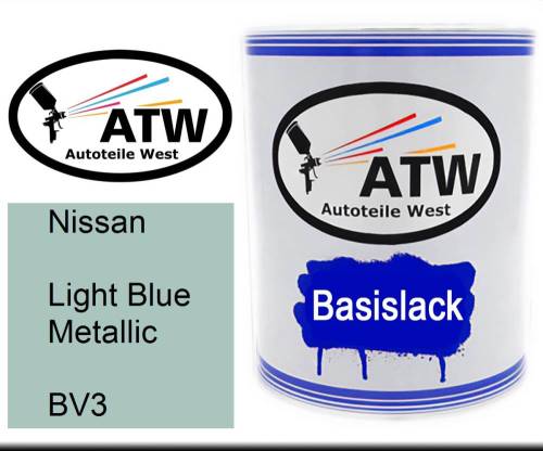 Nissan, Light Blue Metallic, BV3: 1L Lackdose, von ATW Autoteile West.